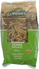 Pâtes penne (semoule de grains entiers) BIO 500 g - LA BIO IDEA